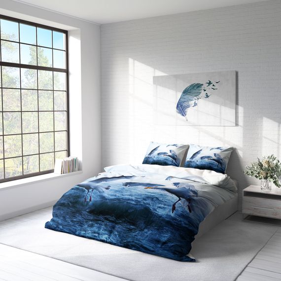 MonoHome Martı 3D Pamuk Saten Çift Kişilik Nevresim Takımı - fotoğraf 2