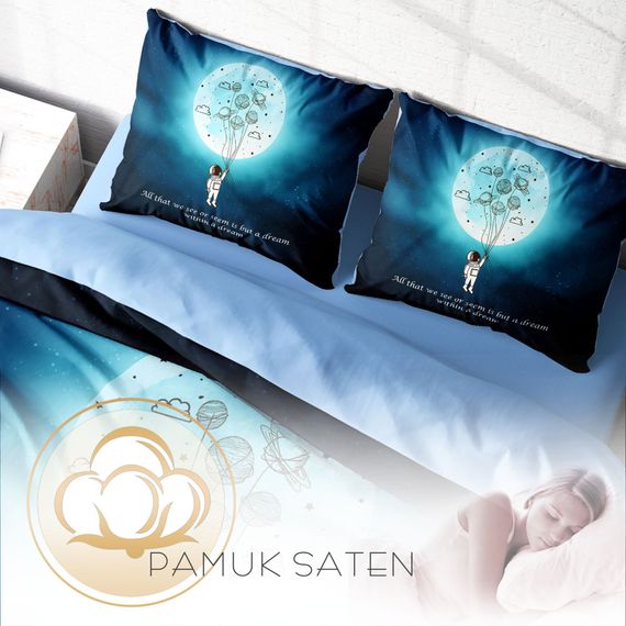 Комплект постельного белья MonoHome Gece Mottom 3D из сатина хлопка на двуспальную кровать 200x220 см, живые цвета и высокое качество ткани - фото 4