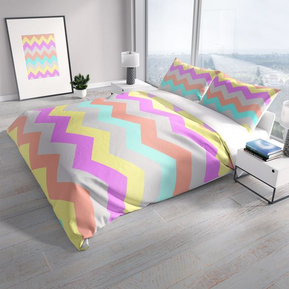 Комплект постільної білизни Cattleya Wave 3D з бавовняного сатину, двоспальний, 200x220 см, живі кольори, гарантована якість та комфортний сон - фото 1