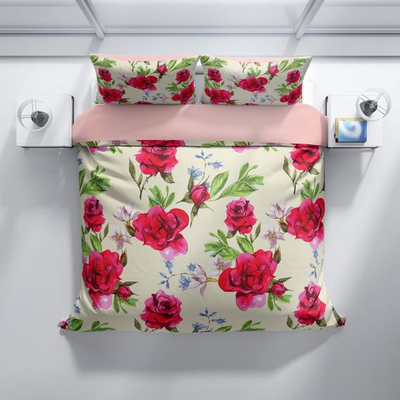 Набор постельного белья PerlaSera Aqua 3D из сатина, двуспальный, размеры 200x220 см, с ярким цифровым принтом, включая 2 наволочки 50x70 см - фото 3