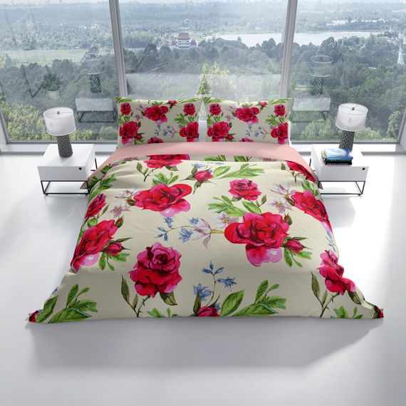 Набор постельного белья PerlaSera Aqua 3D из сатина, двуспальный, размеры 200x220 см, с ярким цифровым принтом, включая 2 наволочки 50x70 см - фото 2