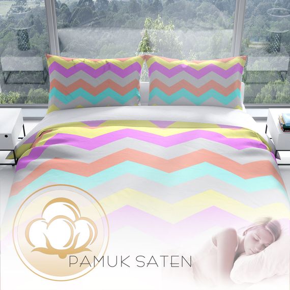 Комплект постільної білизни Cattleya Wave 3D з бавовняного сатину, двоспальний, 200x220 см, живі кольори, гарантована якість та комфортний сон - фото 4