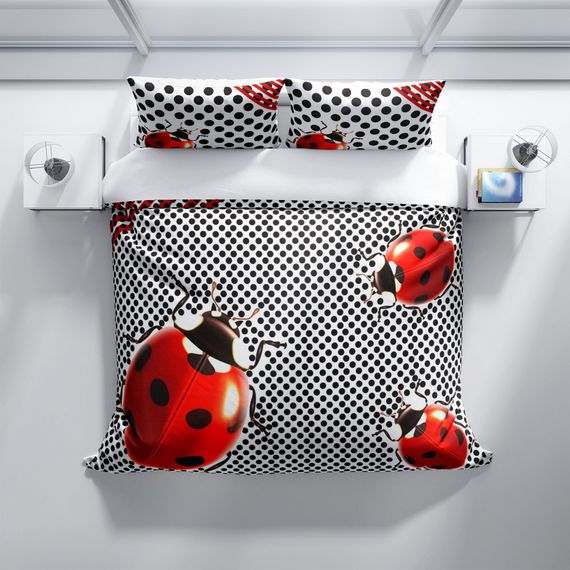 PerlaSera Ladybug 3D Cotton Satin Double Duvet Cover Set - photo 3