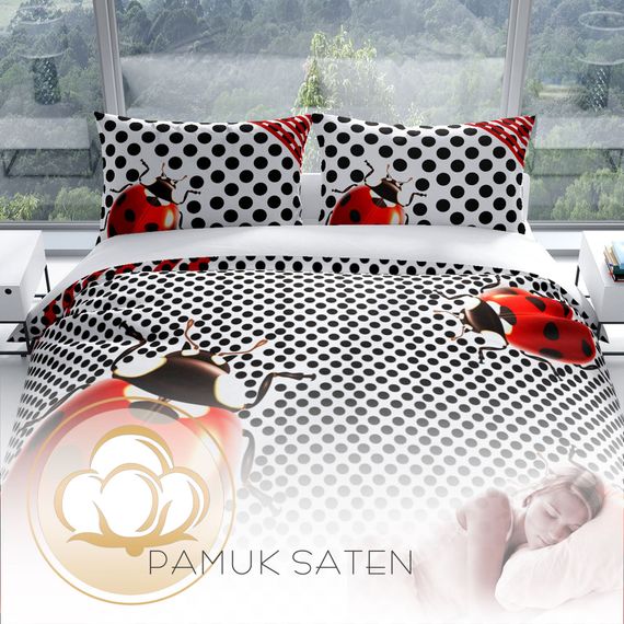 PerlaSera Ladybug 3D Cotton Satin Double Duvet Cover Set - photo 4