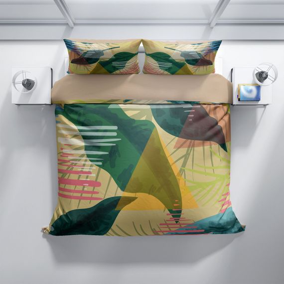 Розслабляючий комплект постільної білизни PerlaSera 3D з бавовняного сатину для двоспального ліжка 200x220 см з яскравим цифровим друком - фото 3