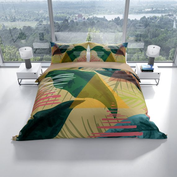 Розслабляючий комплект постільної білизни PerlaSera 3D з бавовняного сатину для двоспального ліжка 200x220 см з яскравим цифровим друком - фото 2