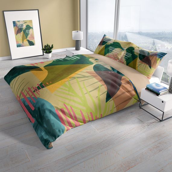 Розслабляючий комплект постільної білизни PerlaSera 3D з бавовняного сатину для двоспального ліжка 200x220 см з яскравим цифровим друком - фото 1