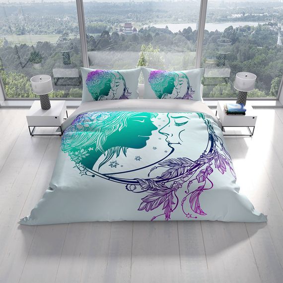 Комплект постельного белья Cattleya Moon с 3D цифровой печатью, размеры 200x220 см, из органического хлопка, яркие цвета, мягкая текстура, отличный комфорт - фото 2