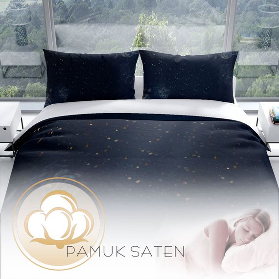PerlaSera Smoke 3D Pamuk Saten Çift Kişilik Nevresim Seti - fotoğraf 4