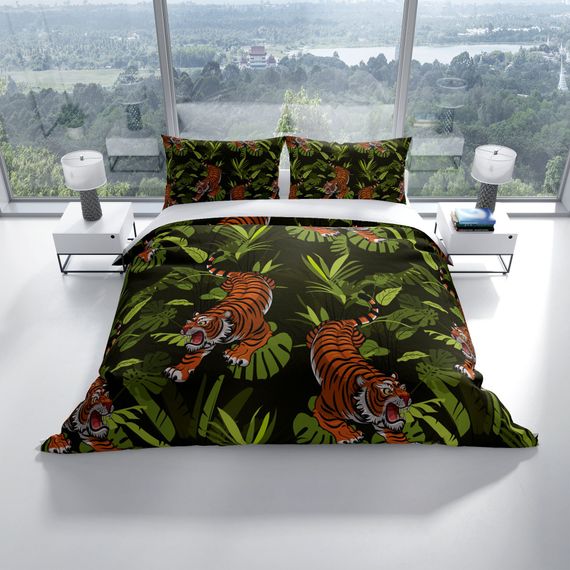 PerlaSera Tigers 3D Cotton Satin Double Duvet Cover Set - photo 2