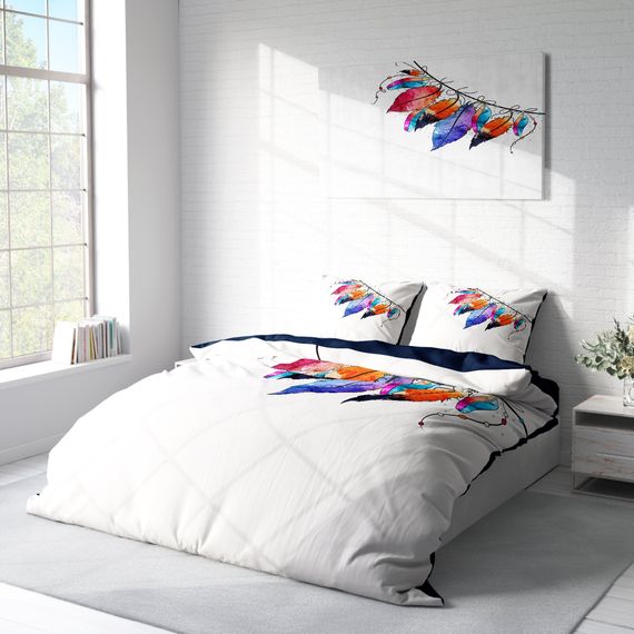 Набір постільної білизни Monohome Tüy 3D з бавовняного сатину для двоспальних ліжок з яскравими кольорами та унікальним дизайном - фото 2