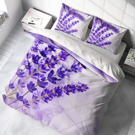 Monohome Lavender 3D Pamuk Saten Çift Kişilik Nevresim Takımı - fotoğraf 1