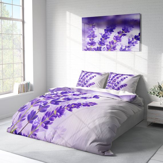 Monohome Lavender 3D Pamuk Saten Çift Kişilik Nevresim Takımı - fotoğraf 2