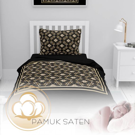 MonoHome Gold Deco 3D طقم غطاء لحاف مفرد من الساتان القطني - صورة 4