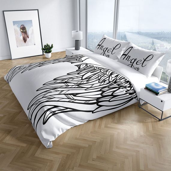 Двоспальний комплект постільної білизни PerlaSera Wing 3D з бавовняного сатину, живі кольори, розмір 200x220 см, включає 2 наволочки 50x70 см - фото 2