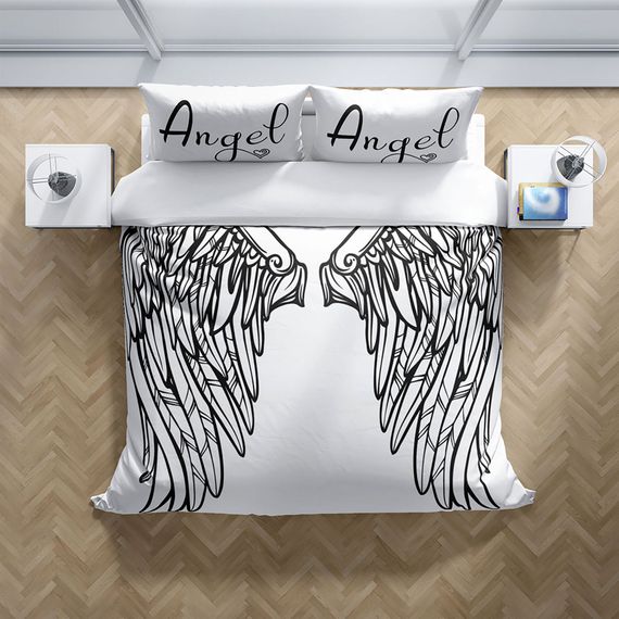 Двоспальний комплект постільної білизни PerlaSera Wing 3D з бавовняного сатину, живі кольори, розмір 200x220 см, включає 2 наволочки 50x70 см - фото 3