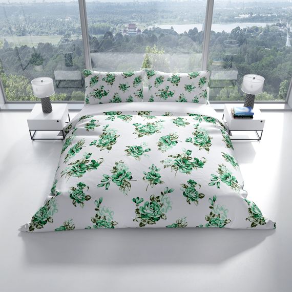 طقم غطاء لحاف مزدوج من الساتان القطني ثلاثي الأبعاد من Cattleya BiGarden - صورة 2