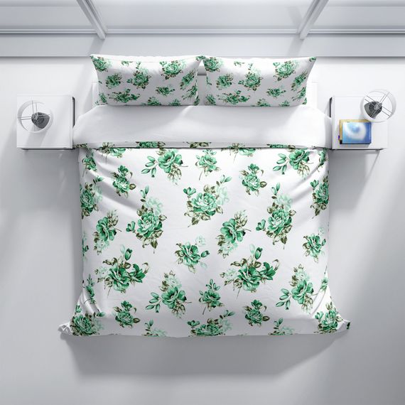 طقم غطاء لحاف مزدوج من الساتان القطني ثلاثي الأبعاد من Cattleya BiGarden - صورة 3