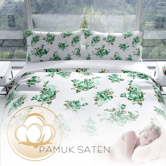 طقم غطاء لحاف مزدوج من الساتان القطني ثلاثي الأبعاد من Cattleya BiGarden - صورة 4