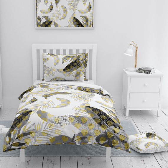 Набор постельного белья MonoHome Tropik Banana 3D из сатина: хлопок, 160x220 см, яркие цвета, 100% органический хлопок, гарантированное качество, идеален для комфортного сна - фото 1