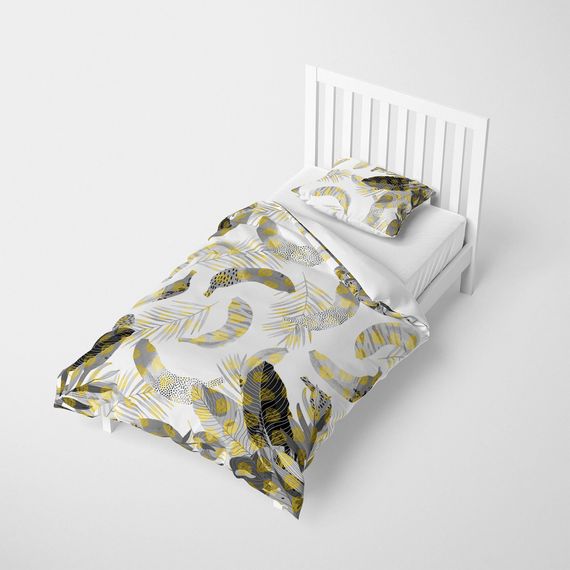 Набор постельного белья MonoHome Tropik Banana 3D из сатина: хлопок, 160x220 см, яркие цвета, 100% органический хлопок, гарантированное качество, идеален для комфортного сна - фото 3