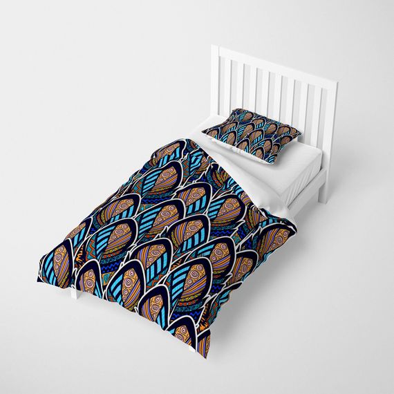 MonoHome البوهيمي نمط 3D طقم غطاء لحاف مفرد من الساتان القطني - صورة 2