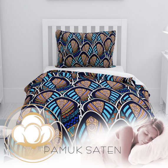 MonoHome البوهيمي نمط 3D طقم غطاء لحاف مفرد من الساتان القطني - صورة 4