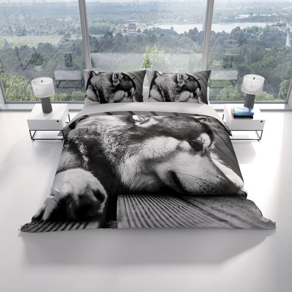 طقم غطاء لحاف مزدوج ساتان قطني ثلاثي الأبعاد من كاتليا ولفي - صورة 2