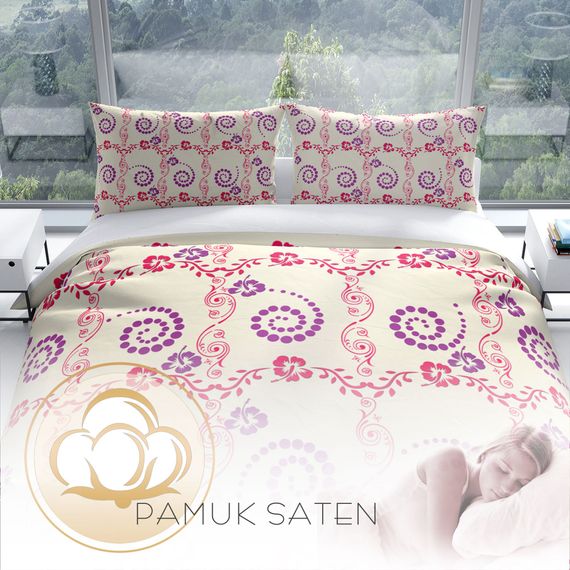 Набір постільної білизни Cattleya Hypnosis 3D з бавовняного сатину, двоспальний, яскравий цифровий друк, м'яка текстура, антикорозійний, 200x220 см - фото 4