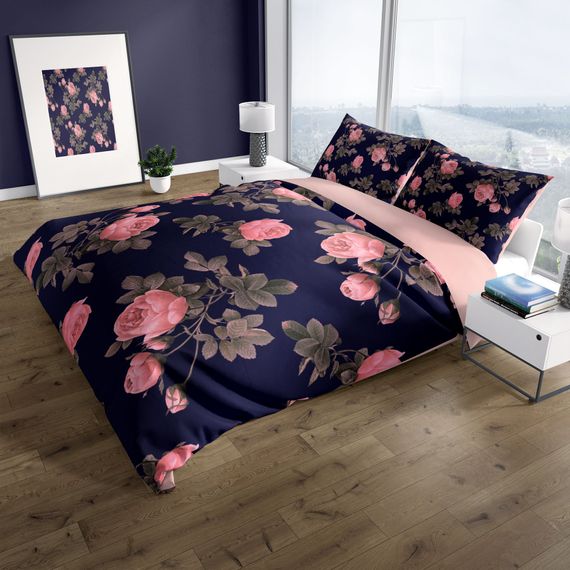 طقم غطاء لحاف مزدوج من الساتان القطني ثلاثي الأبعاد من كاتليا نوبل - صورة 1