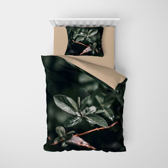 Monohome Simple Leave 3D Pamuk Saten Tek Kişilik Nevresim Takımı - fotoğraf 3