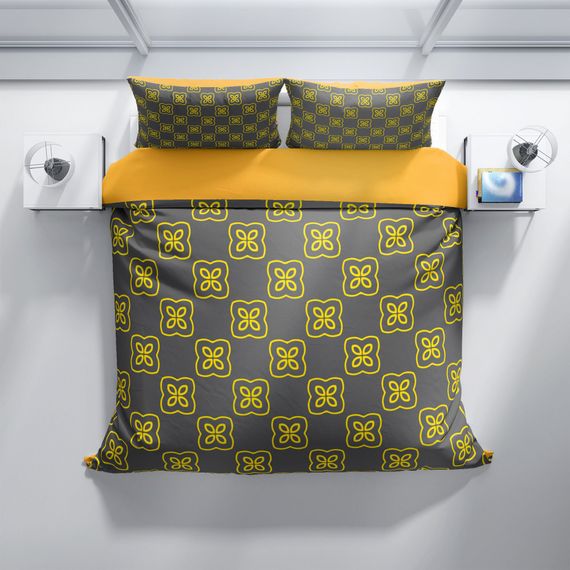 طقم غطاء لحاف مزدوج ساتان قطني ثلاثي الأبعاد من Cattleya Mosaic - صورة 3