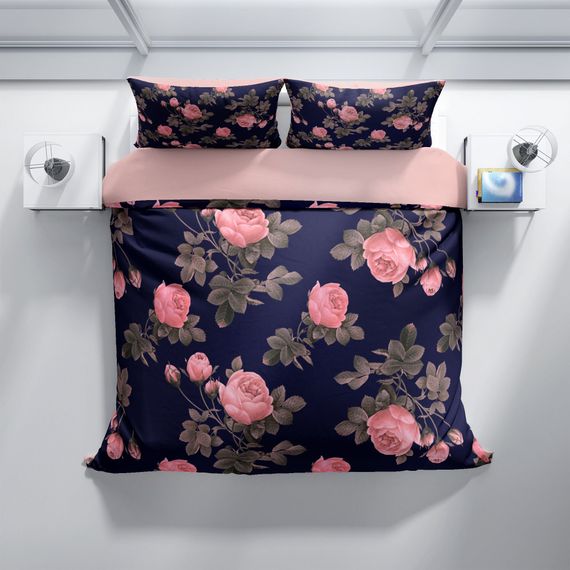 طقم غطاء لحاف مزدوج من الساتان القطني ثلاثي الأبعاد من كاتليا نوبل - صورة 3