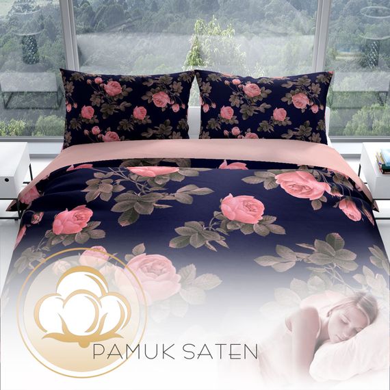 طقم غطاء لحاف مزدوج من الساتان القطني ثلاثي الأبعاد من كاتليا نوبل - صورة 4