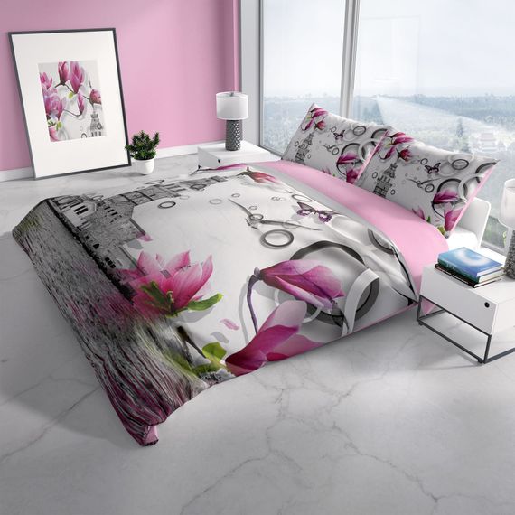 طقم غطاء لحاف مزدوج من الساتان القطني ثلاثي الأبعاد من PerlaSera Istanbul - صورة 1