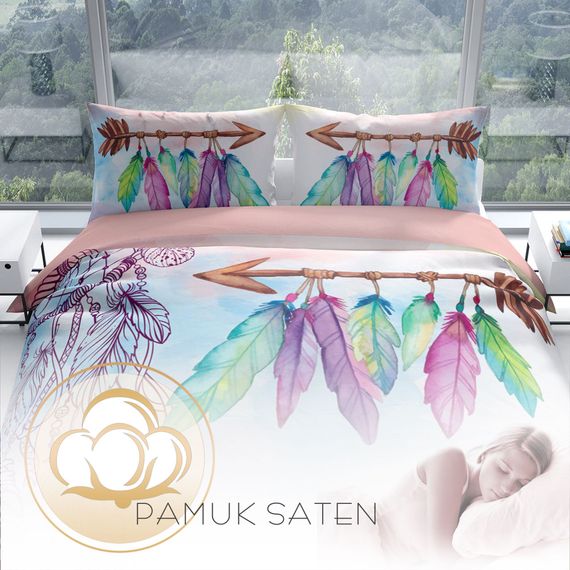 PerlaSera Sleep 3D Pamuk Saten Çift Kişilik Nevresim Seti - fotoğraf 4