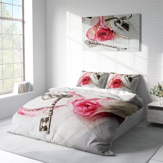 MonoHome Valentine's Day Cotton Satin Double Duvet Cover Set Secret - photo 2