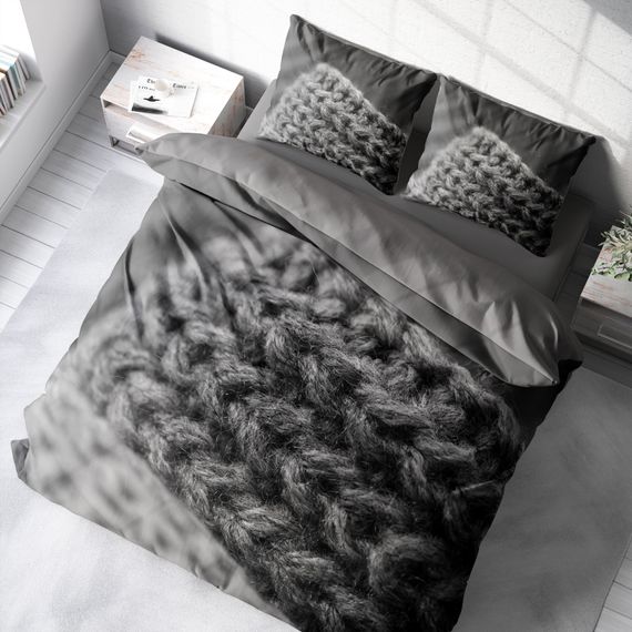 Monohome Knit2 3D Cotton Satin Double Duvet Cover Set - photo 1