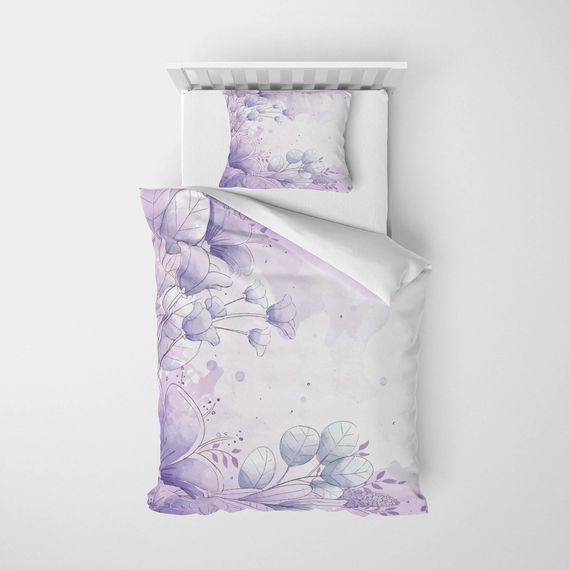 MonoHome Soft Lilac 3D Cotton Satin Single Duvet Cover Set - photo 3