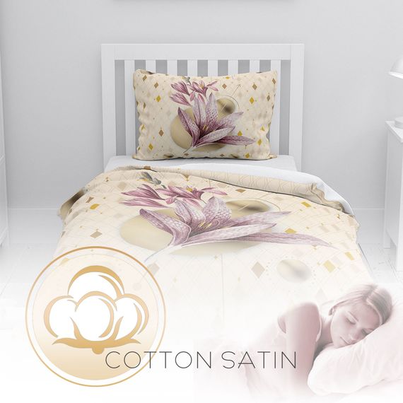 طقم غطاء لحاف مفرد من الساتان القطني ثلاثي الأبعاد من MonoHome Pink Lily - صورة 4