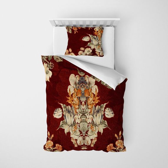 MonoHome Glazed Bouquet 3D Cotton Satin Single Duvet Cover Set - photo 2