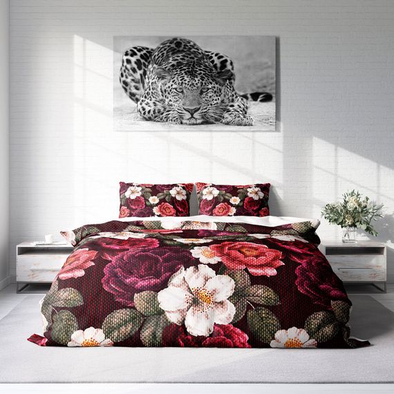 Комплект постільної білизни MonoHome Goblen Dream 3D з бавовняного сатину на двоспальне ліжко 200x220 см з живими кольорами та оригінальним дизайном - фото 3