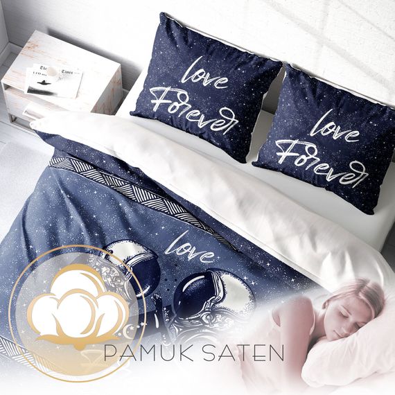 MonoHome Space İnfinity 3D Pamuk Saten Çift Kişilik Nevresim Takımı - fotoğraf 4