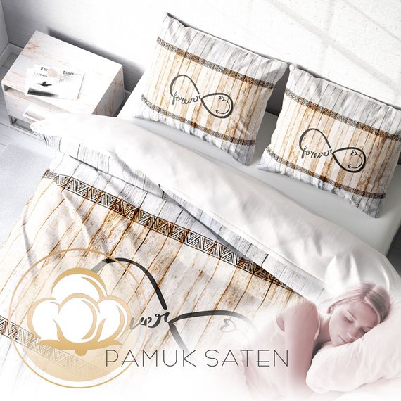 Комплект постельного белья MonoHome Sonsuza Dek 3D из хлопка и сатина для двуспальной кровати 200x220 см, яркие цвета и высокое качество - фото 4