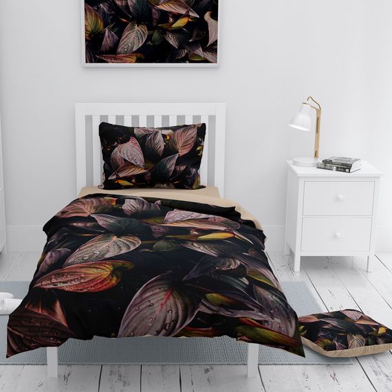 Monohome Fall Leaves 3D Cotton Satin Single Duvet Cover Set - photo 1