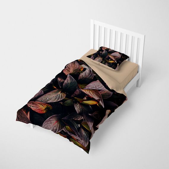 Monohome Fall Leaves 3D Cotton Satin Single Duvet Cover Set - photo 2