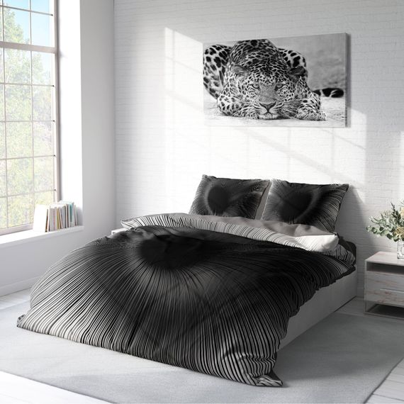 Комплект постільної білизни MonoHome Gray Wortex 3D з бавовняного сатину для двоспального ліжка 200x220 см, живі кольори, органічне фарбування - фото 2