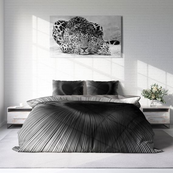 Комплект постільної білизни MonoHome Gray Wortex 3D з бавовняного сатину для двоспального ліжка 200x220 см, живі кольори, органічне фарбування - фото 3