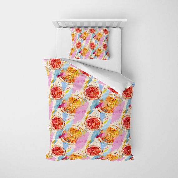MonoHome Orange Fruit 3D Cotton Satin Single Duvet Cover Set - photo 3