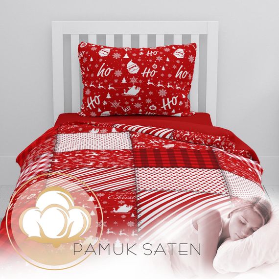 Набір постільної білизни Monohome Merry Christmas 3D 160x220 см, сатин, екосе, оксфорд подушка, яскраві кольори, комфортний сон - фото 4